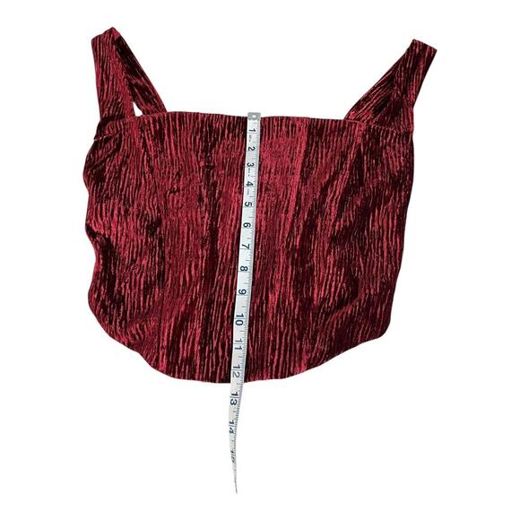 N By Naked Wardrobe Boned Plush Velvet Crop Tank In Wine Size XL NWT Zip Back - Picture 7 of 12